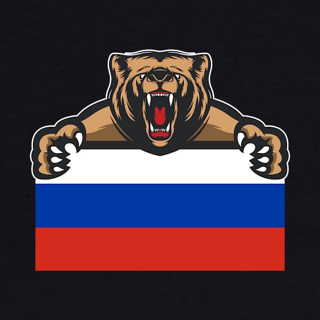 Russia Bear Flag Gift by Foxxy Merch